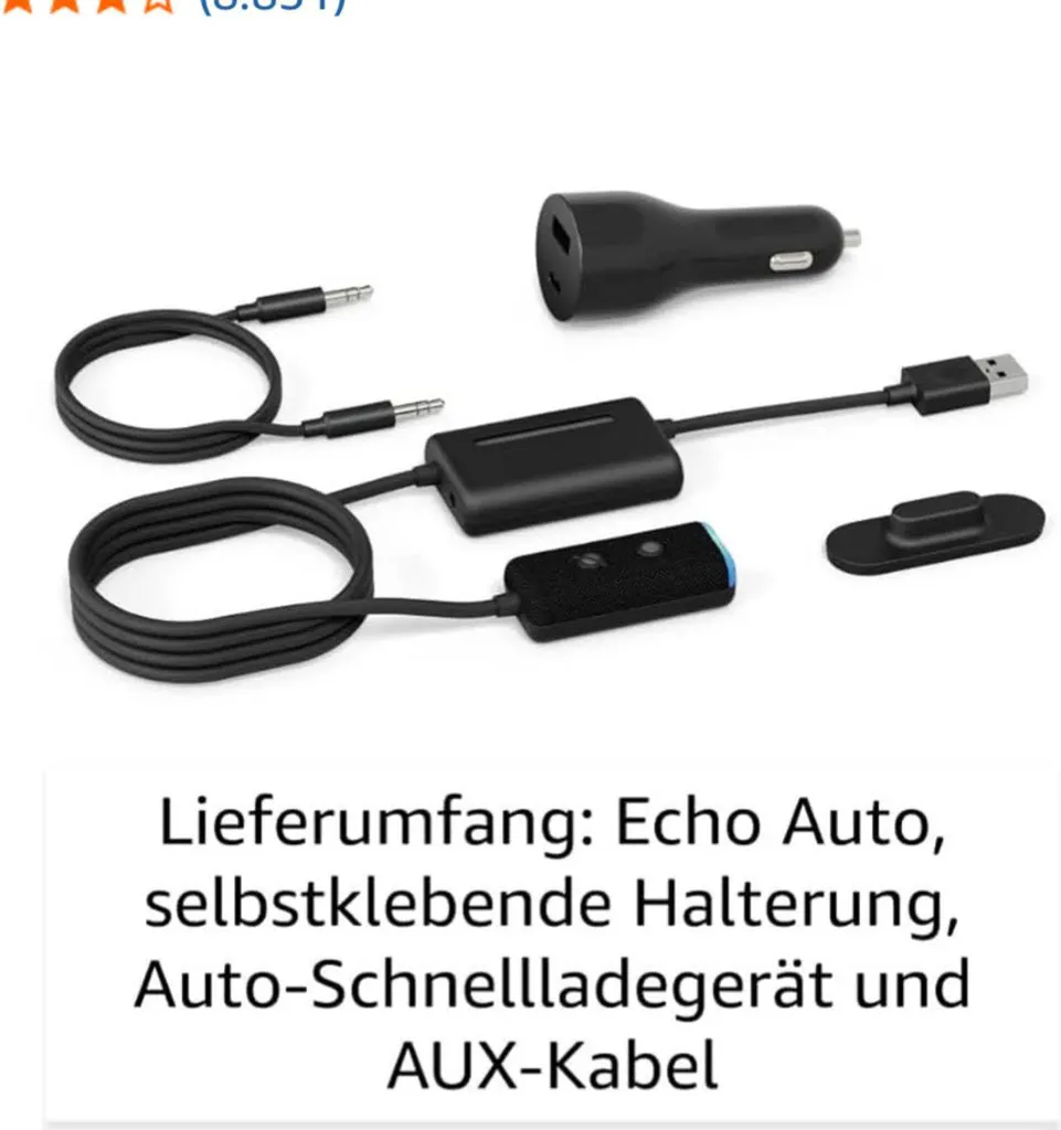 Amazon Echo Auto 2ème génération - Assistant Alexa Noir pour Voiture