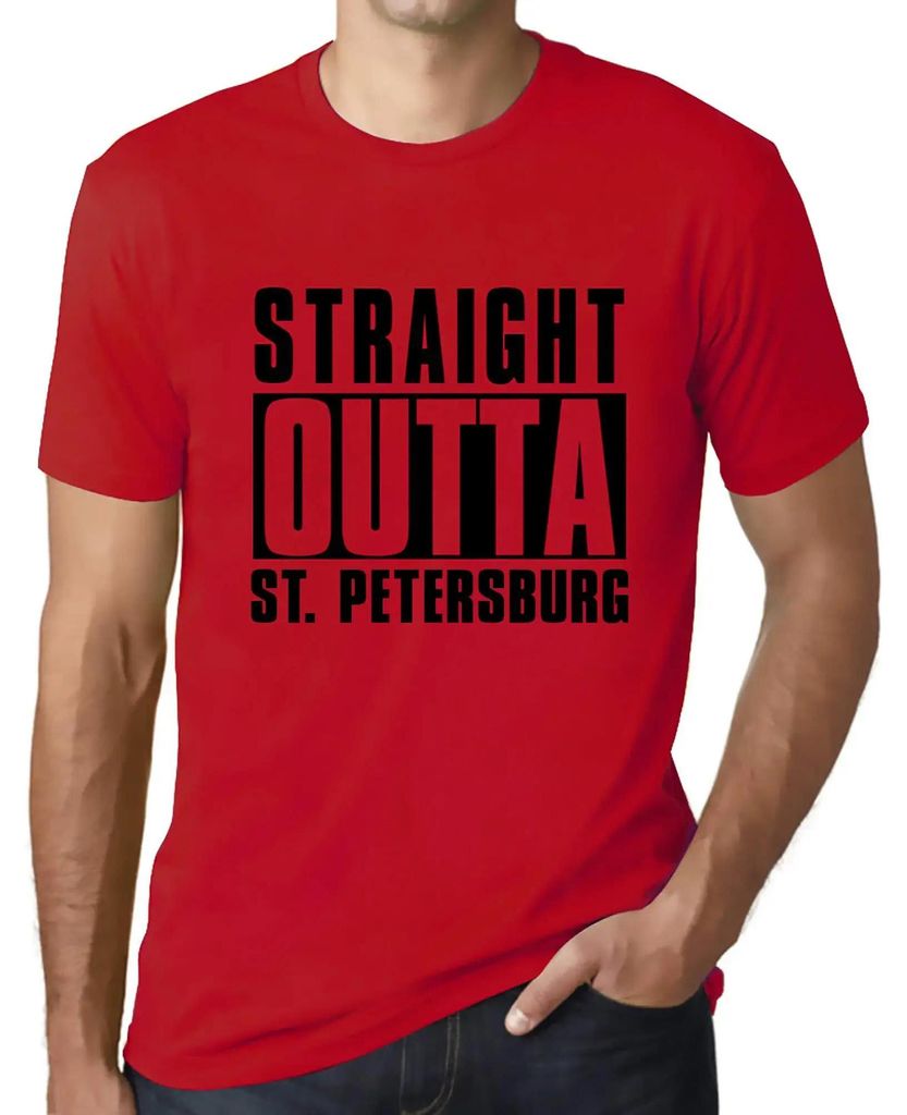 Herren Grafik T-Shirt Direkt aus St Petersburg – Straight Outta St Petersburg – Öko-Verantwortlich Vintage Jahrgang Kurzarm Lustige Druck Gebu...