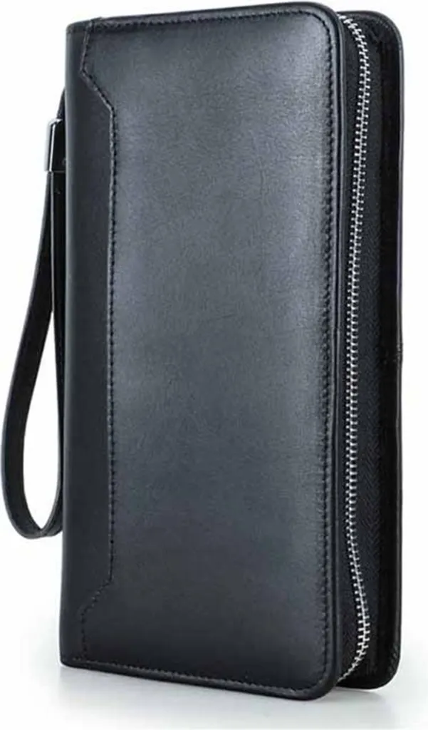 Portefeuille anti-perte noir RFID avec compartiment AirTag de voyage
