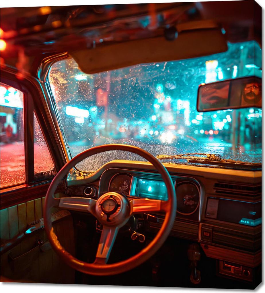 Bild 90x100cm Nachtfahrer