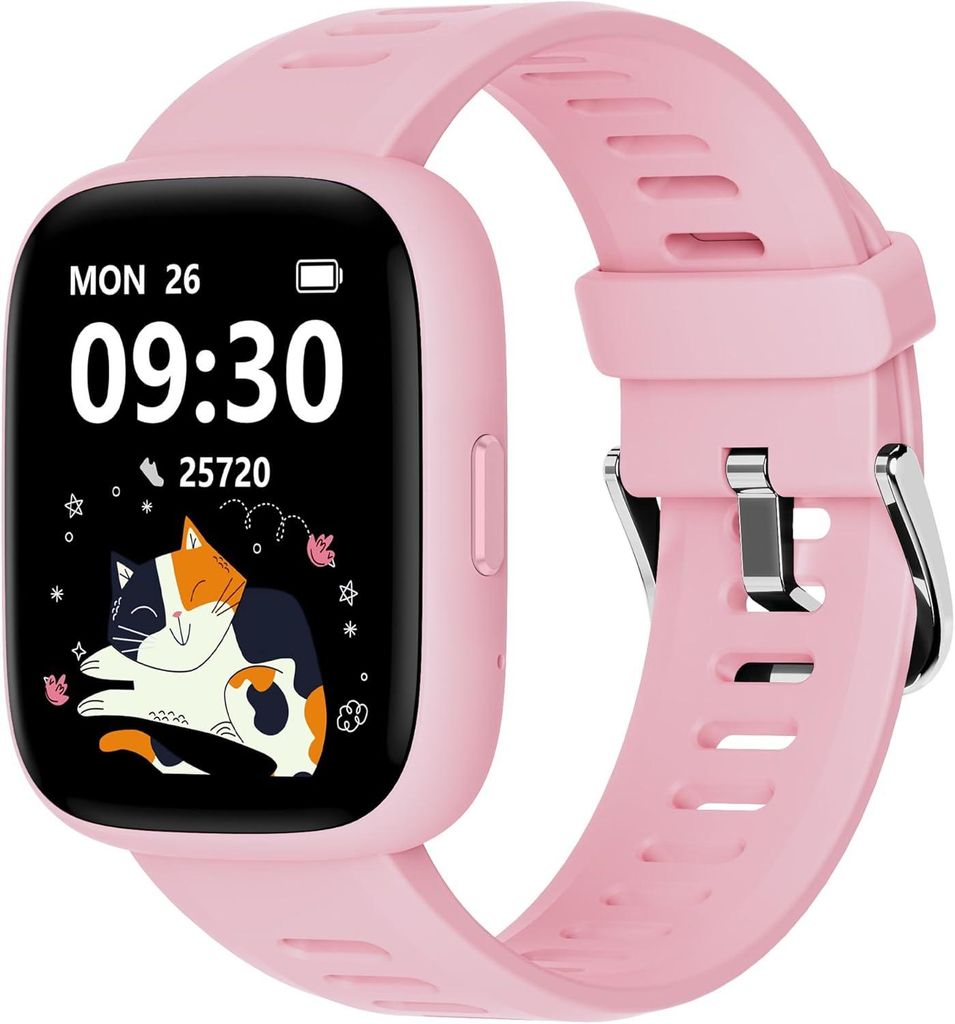 BIGGERFIVE Kinder Smartwatch 1.8 Inch Fitness Uhr Herzfrequenz Schrittzähler Schlaftracker IP68 Wasserdicht 80 Sportmodi Puzzle Spiele