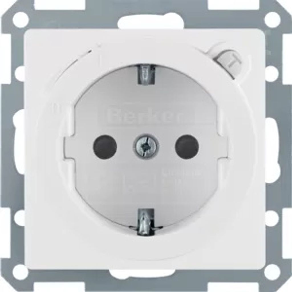 BER SCHUKO-Steckdose m FI- 47086089 Schutzschalter Berker Q1 polarweiß,