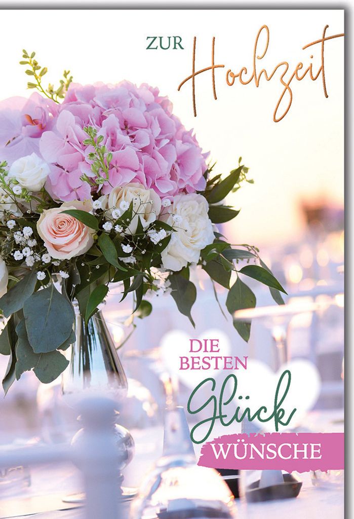 Hochzeit - Karte mit Umschlag - Hortensienstrauß