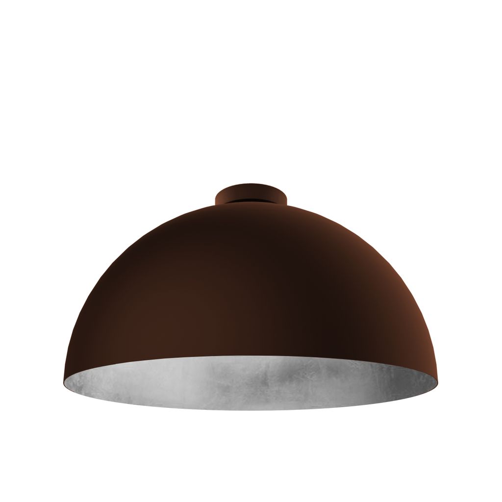 Deckenleuchte Venice, Corten Blattmetall, Halbkugelform, B 40 cm, H 20 cm