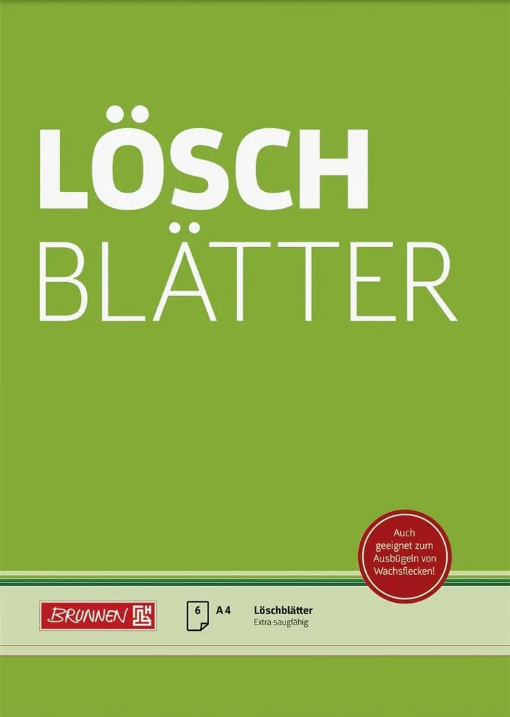 Papier buvard en bloc A4 BRUNNEN 1041546 - Absorbeur d'encre 135g/m²