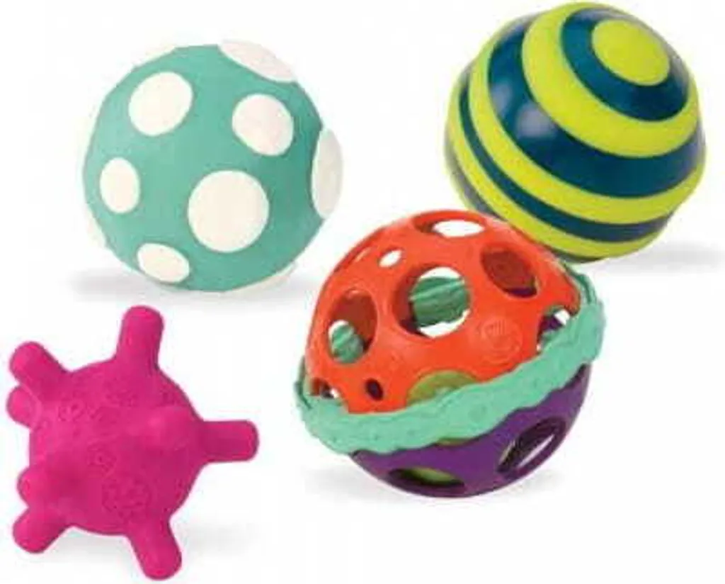 B.Toys Ball-a-Balloos : Set de 4 balles sensorielles d'éveil pour bébés