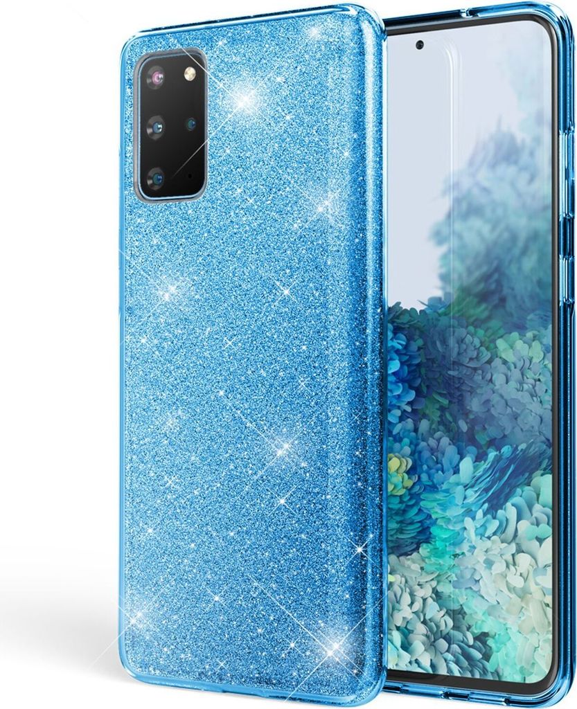 NALIA Glitter Case für Samsung Galaxy S20 Plus, Diamant Schutz Hülle Handy Etui Türkis