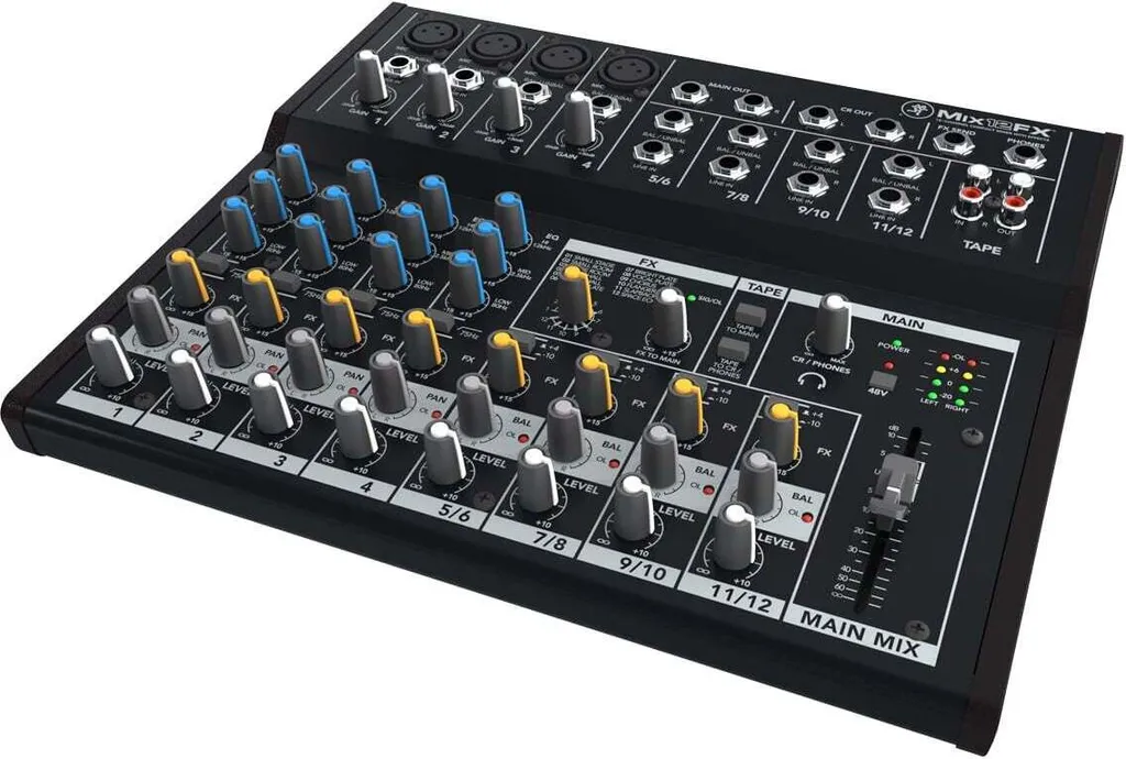 Mixeur Mackie Mix12FX Noir : 12 Canaux avec Préamplis Pro et Effets FX