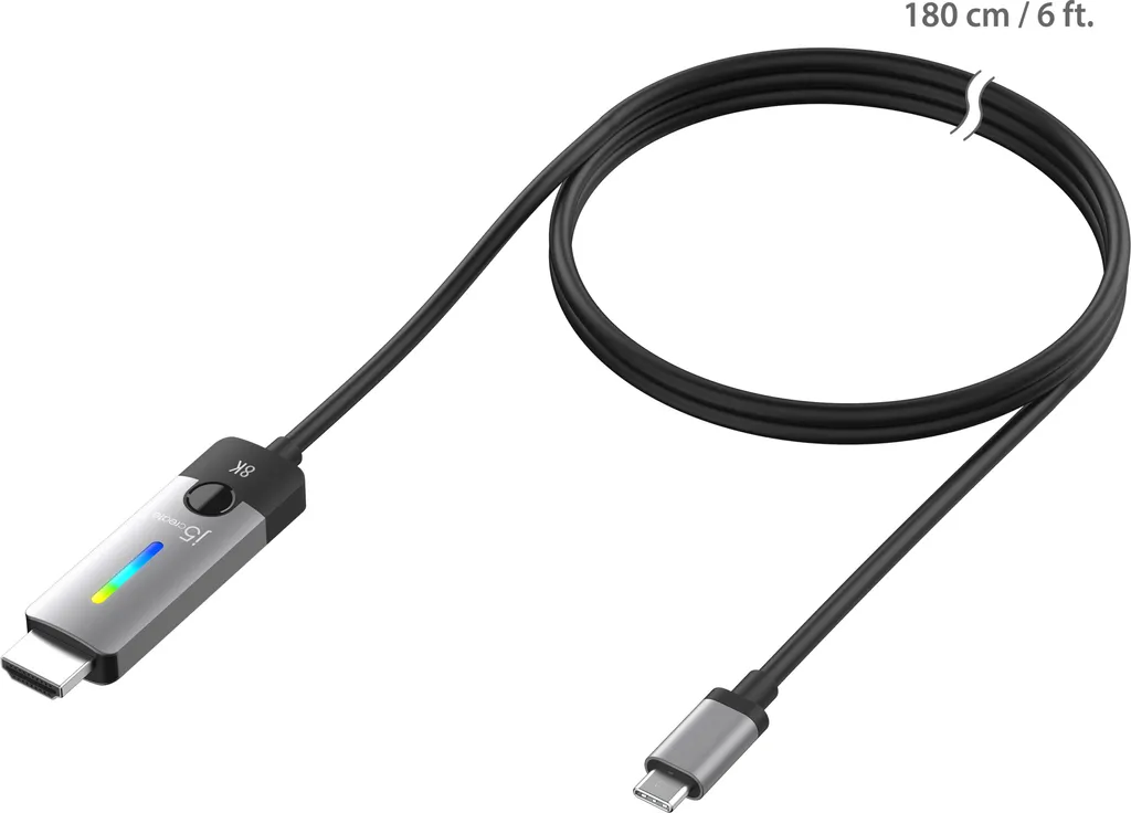 Câble USB-C vers HDMI 2.1 j5create JCC157-N - 8K 60Hz 1.8m