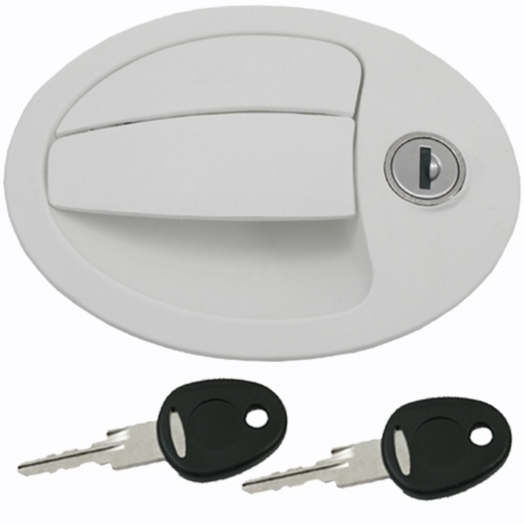 Klappenschloss Stauklappenschloss Wohnwagen Wohnmobil Caravan FF-System weiß oval klein