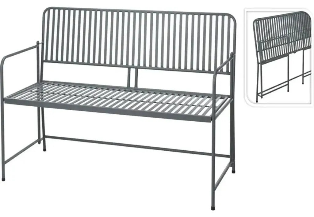 Banc de Jardin Anthracite 118cm Relaxwonen Idéal Petits Espaces Verts