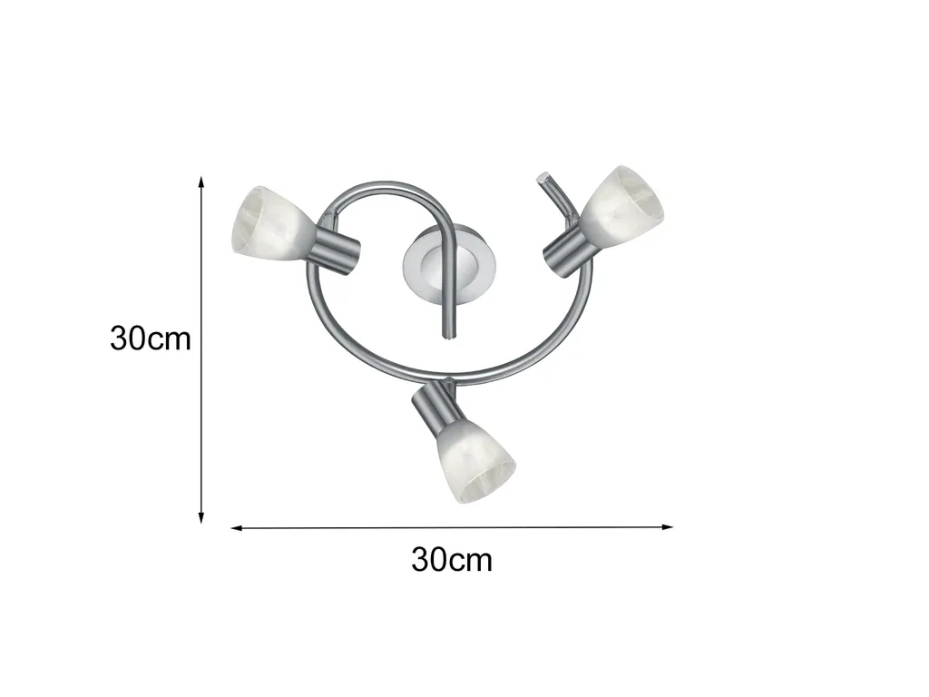 Trio Leuchten Michael Lampada Da Soffitto GU10 – 2 Luci Orientabili, Nickel Satinato, Dimensioni 32x13 Cm, Senza Lampadine