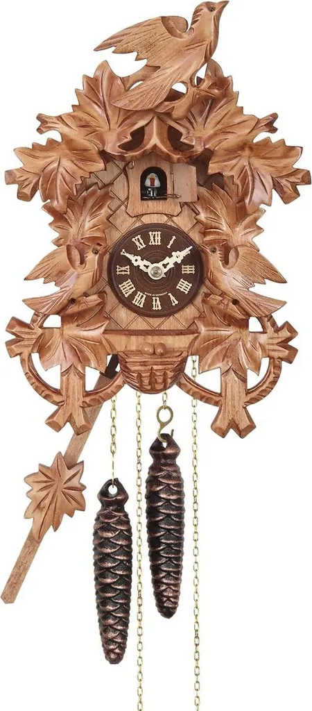 Coucou Quartz sans Remontage en Bois de Cerisier avec Silence Nocturne