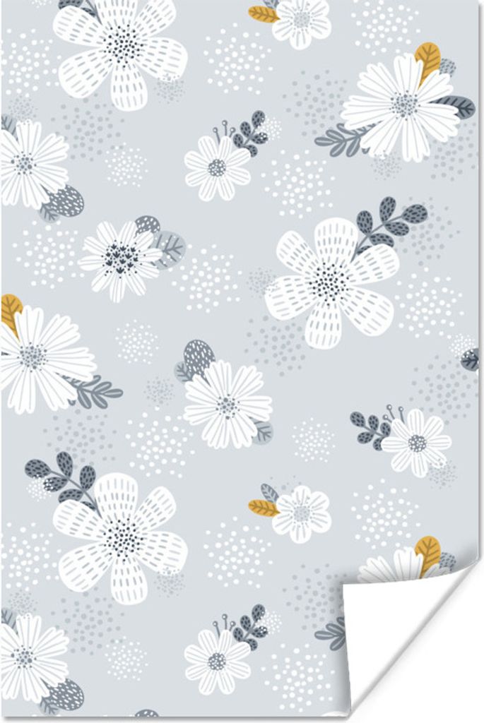 MuchoWow Poster Design - Pflanzen - Blumen 40x60 cm - Plakate für die Wand - Poster Babyzimmer