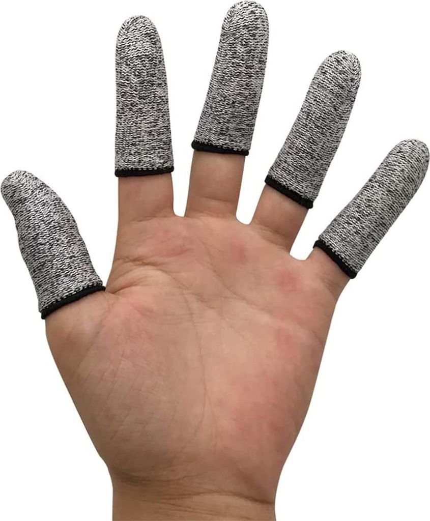 100 Stück schnittfeste Fingerlinge, Fingerschutz gegen Schnitte, verlängert die Lebensdauer von Handschuhen, rutschfest, wiederverwendbar