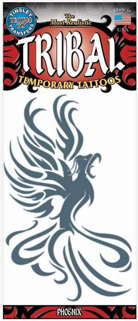 Phoenix Tribal Klebe-Tattoo - Fasching Halloween Karneval