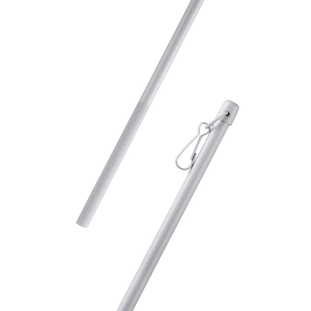 Schleuderstab aus Aluminium ( 125cm / Weiß ) , Gardinenstab für Paneelwagen, Schiebegardine, Flächenvorhang, Vorhänge oder Gardinen