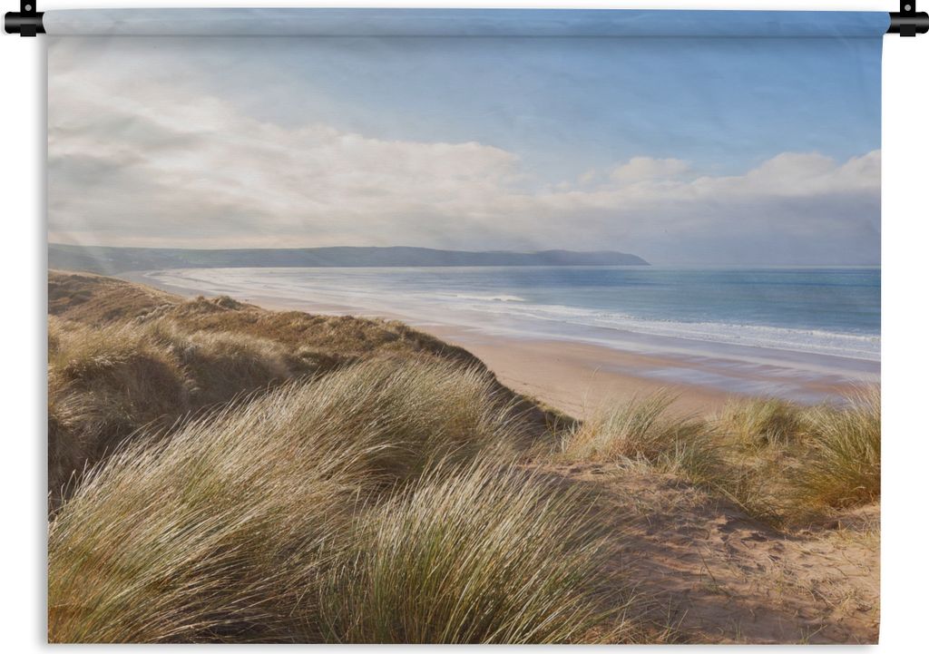 MuchoWow Wandteppich Wandbehang Düne - Strand - Wasser 150x112.50 cm Tapisserie Dekoration Wandtuch - Wanddecke - Wandteppiche