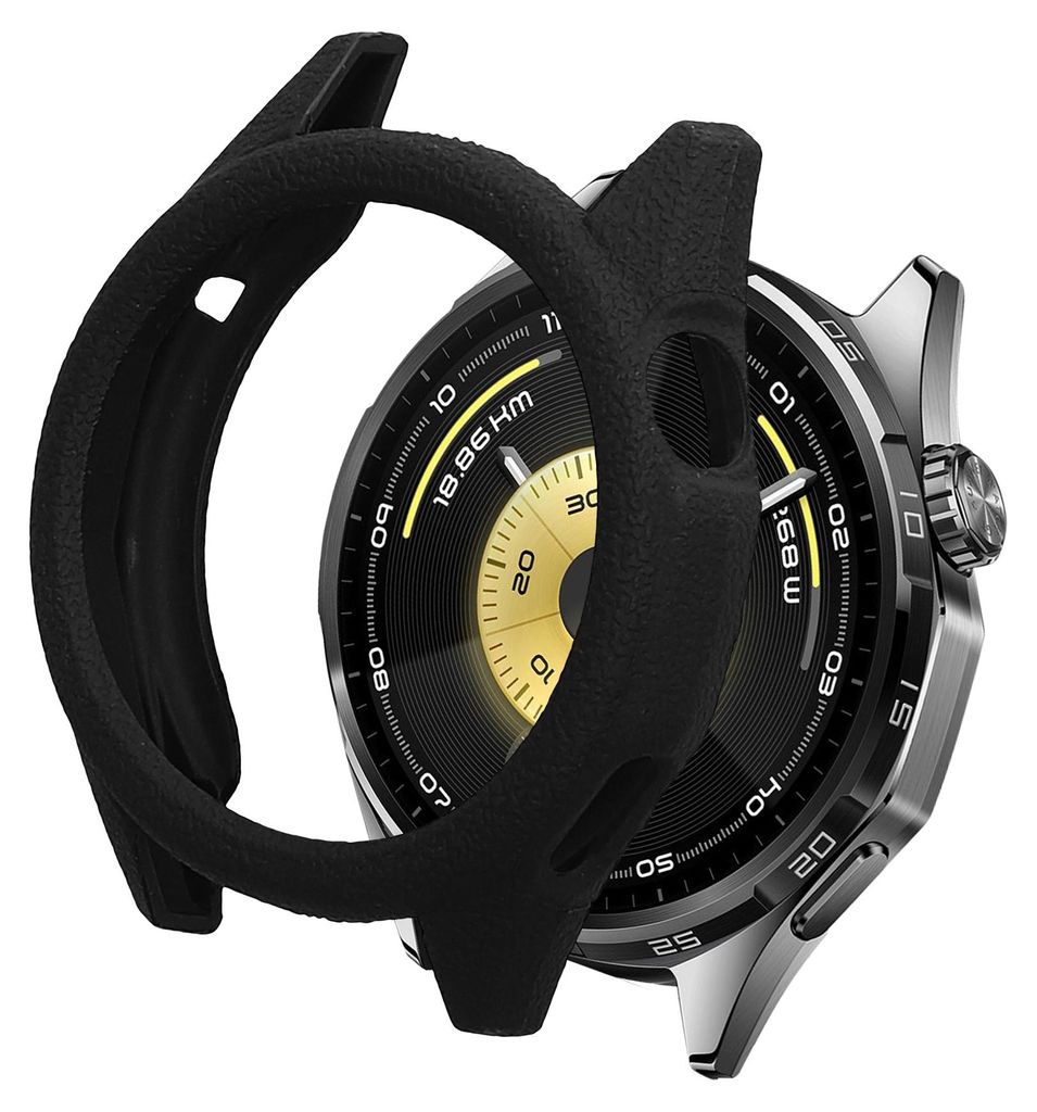 kwmobile Schutzhülle kompatibel mit Huawei Watch GT6 46mm Hülle - Fitness Tracker Case aus TPU - Soft Smartwatch Case Schwarz