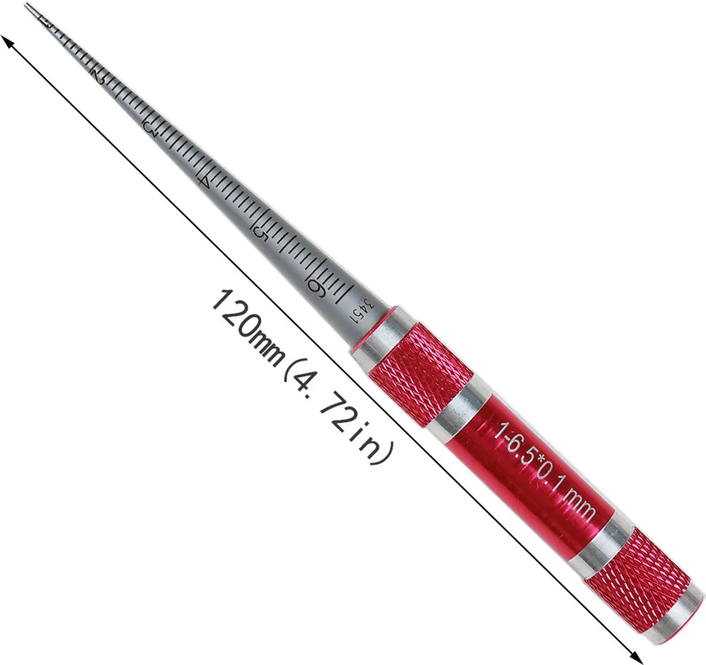 INF Jauge de trou conique 1-6,5 mm - Mesure d'ouverture en acier inox