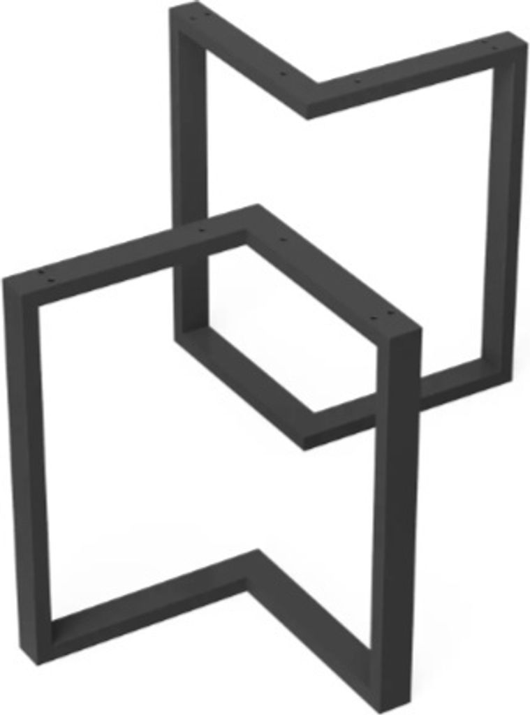 SET-2-tlg. Beine für Bürotisch 45 cm im LOFT-Stil, Modern Steel Table Legs Made of Square, Furniture Feet for Your DIY Writing, Living Room or Ba...