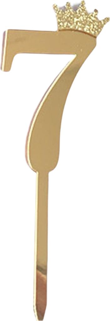 Kuchen Numeral Toper Kronstil Schillernde Acrylnummer Kuchen Topper Jubiläumsgeburtstagsfeier für Zuhause-Goldene 7