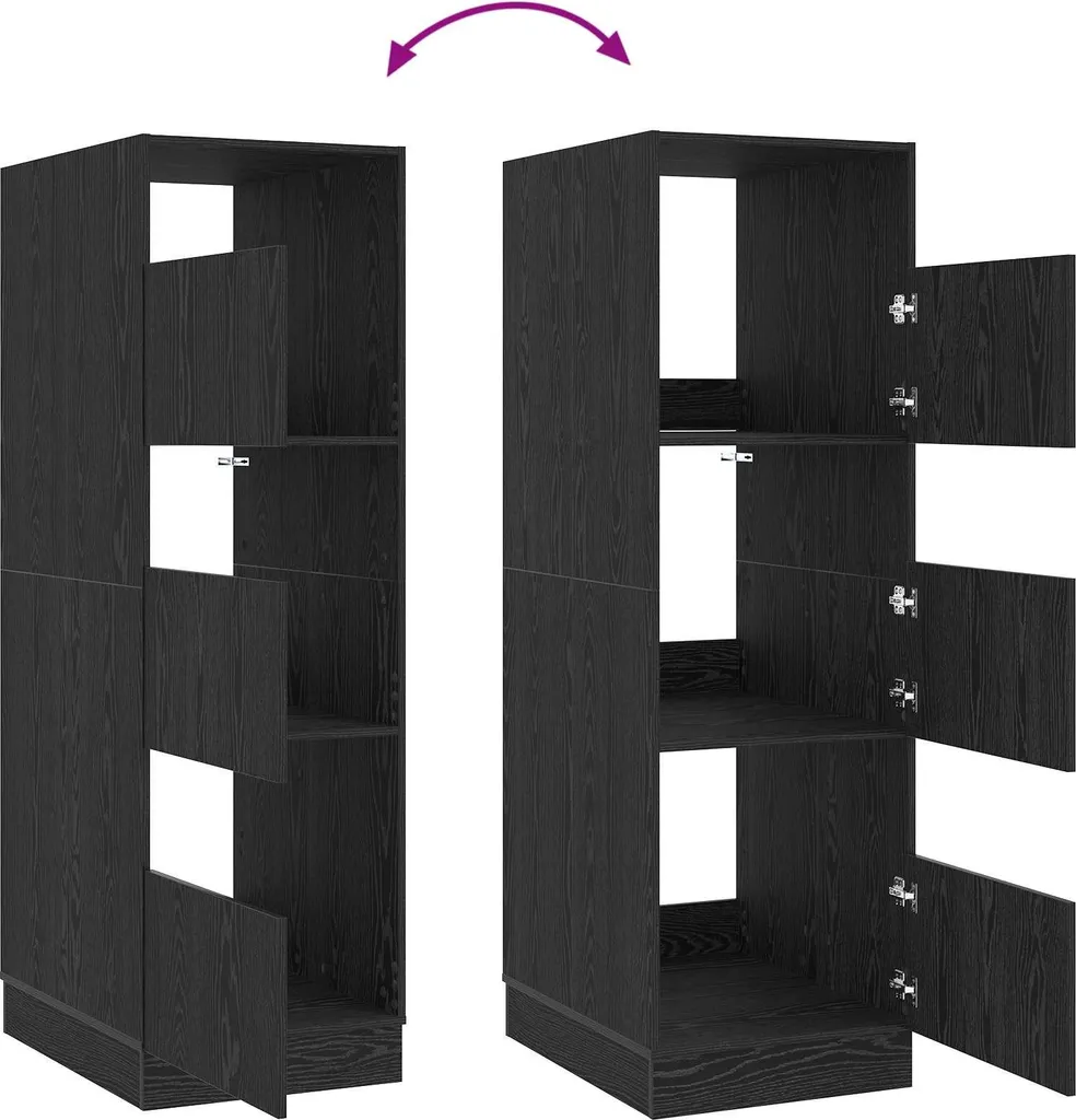 Armoire à linge compacte chêne noir 162 cm pour optimiser petits espaces - 8