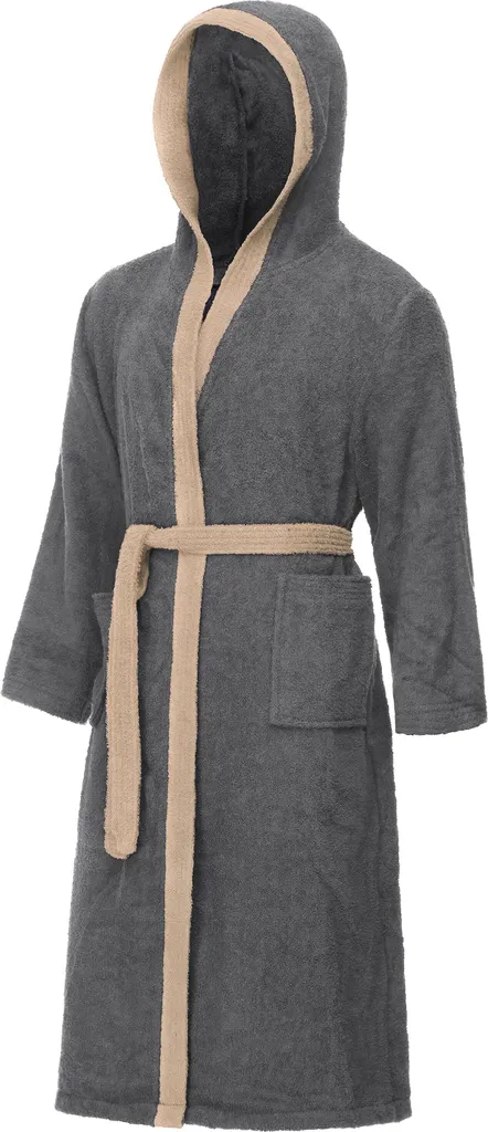 Sortie de bain homme en coton pour piscine et spa, peignoir gris Ladeheid