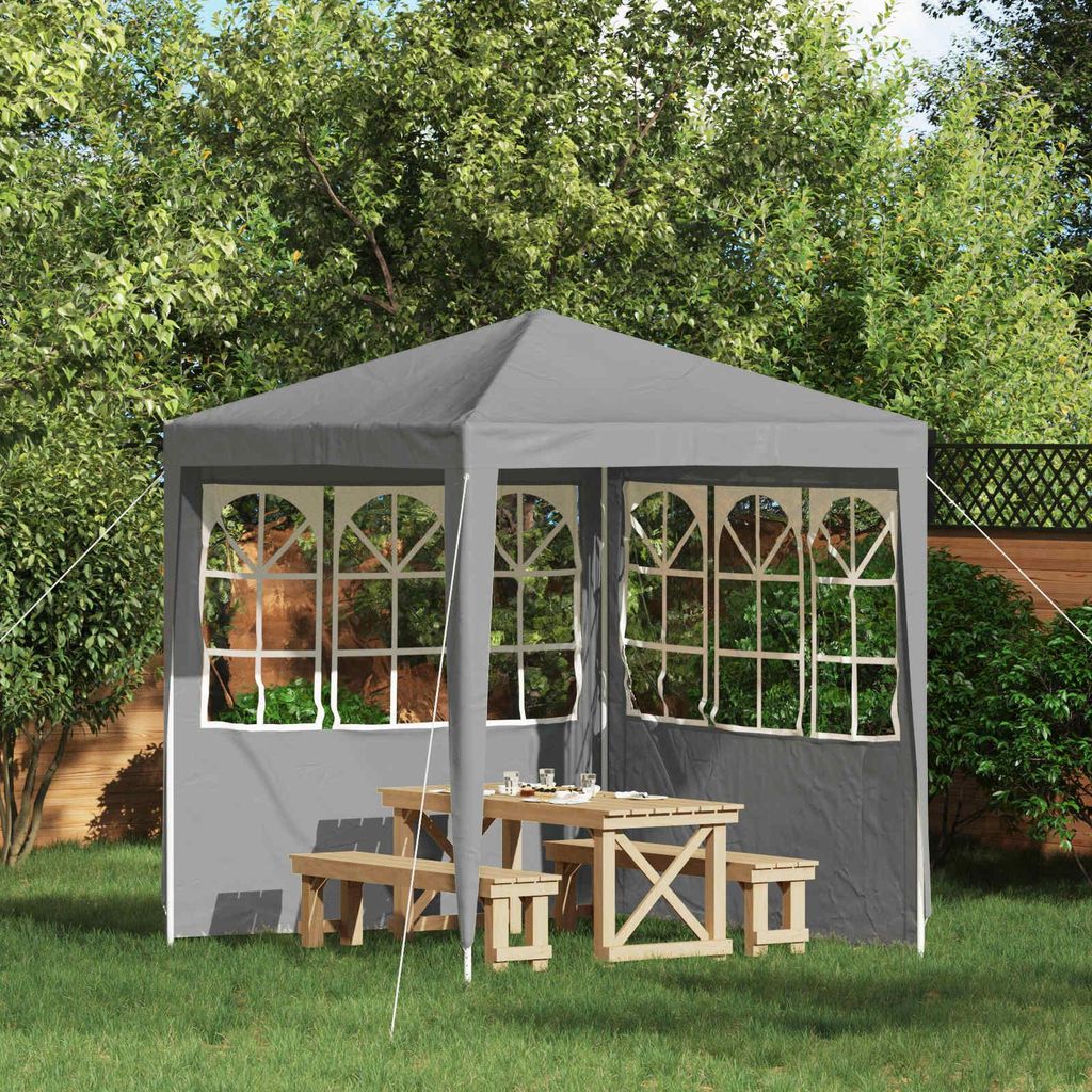 Möbel Party Zelt Seitenteil 2 pcs 200 x 195 cm Hellgrau PE und StahlPavillons & Partyzelte - Pavillons & Partyzelte c7318