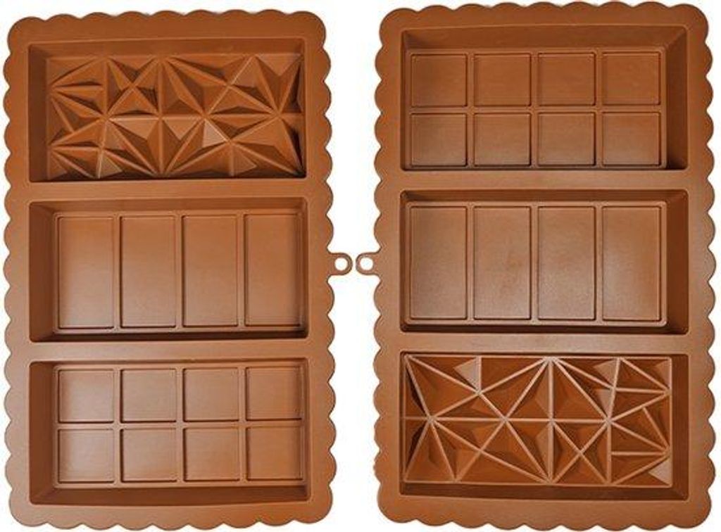 2 Stück Chocoladeformen aus Silikon, tiefe Dubai-Silikonform, Chocolade, selbst herstellen, BPA-frei, antiauftragschicht, Chocoladeform, braun fü...