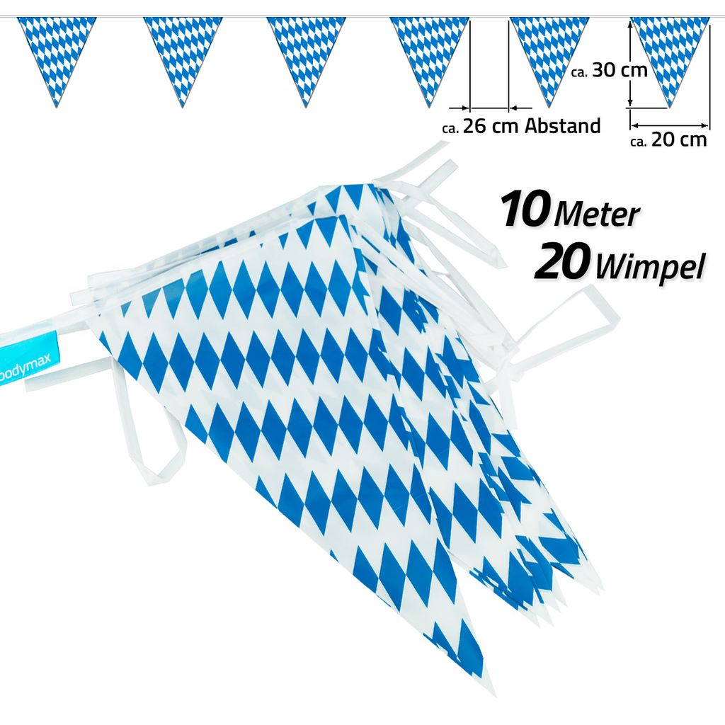 Goodymax® Wimpelkette 10 m Bavaria Raute Produktbild 
