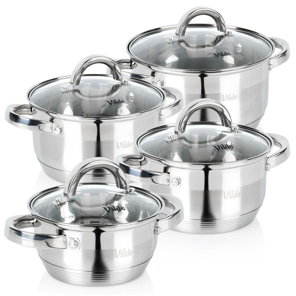 Vilde | Kochtopf Set 4-teilig - mit Glasdeckeln - 1 / 1,75 Produktbild 