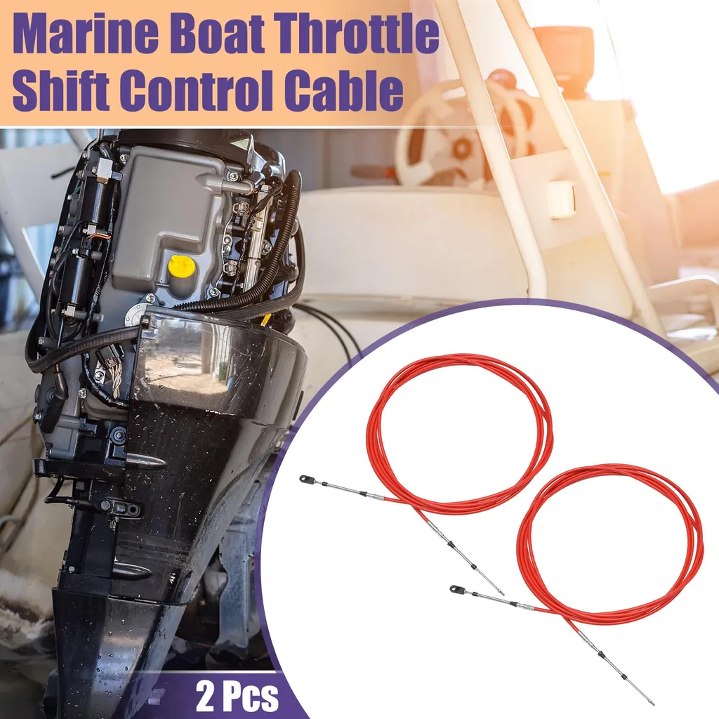 Paire de Câbles des Gaz 3300 pour Bateau à Moteur 24FT 7m Coloris Rouge