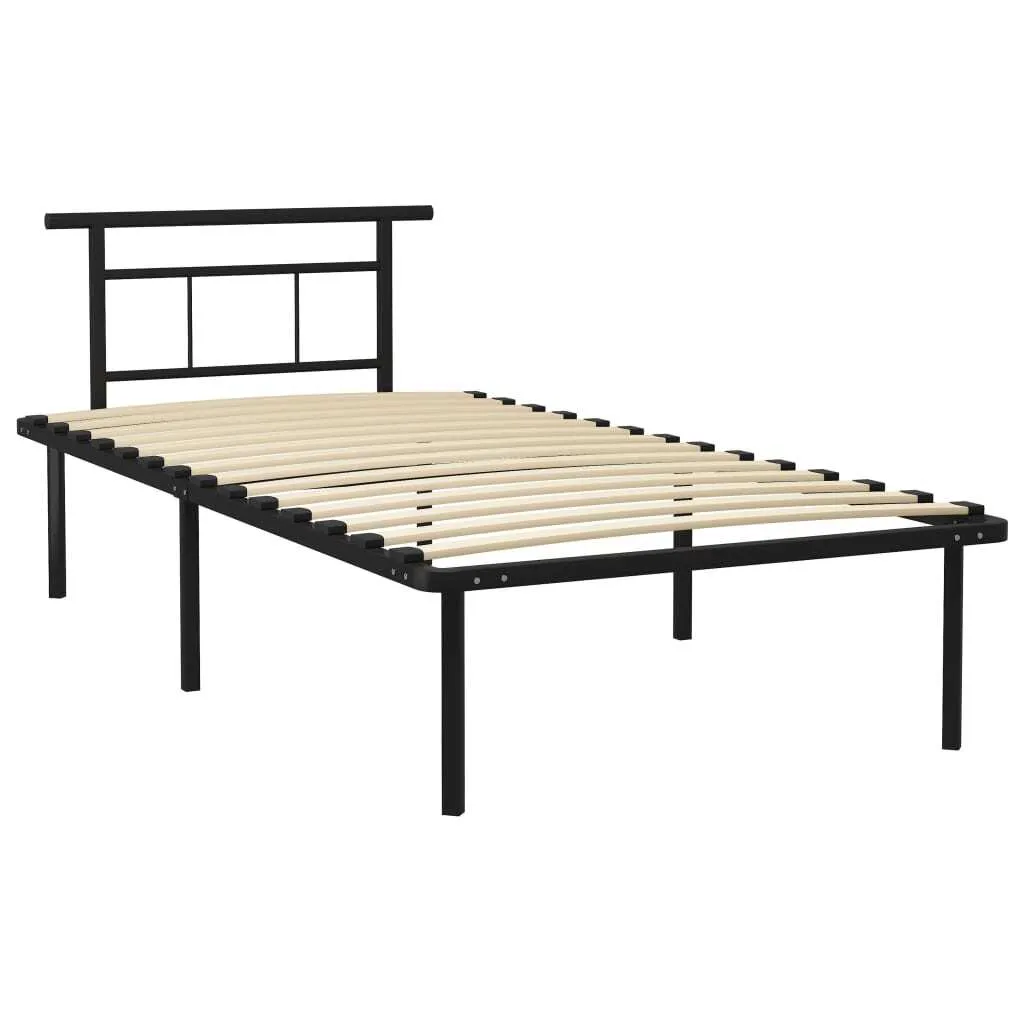 Sommier cadre de lit 100x200 en métal noir style industriel moderne
