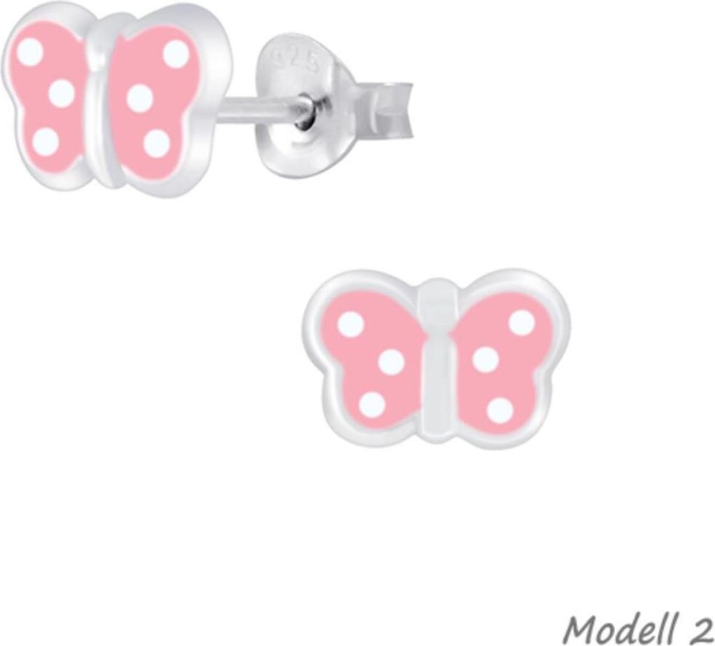 Kinder Ohrringe Silber 925 Ohrstecker Schmetterling Modell 2