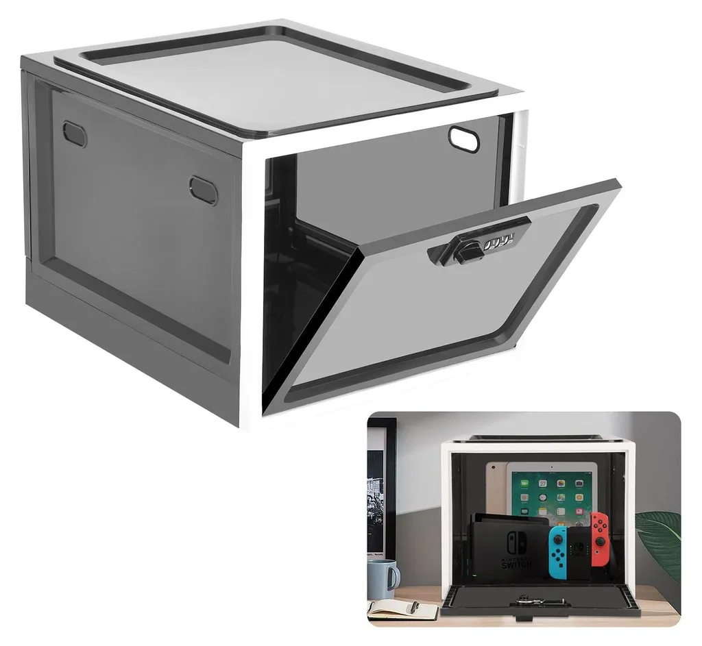 Boîte de rangement verrouillable pour médicaments et aliments en plastique