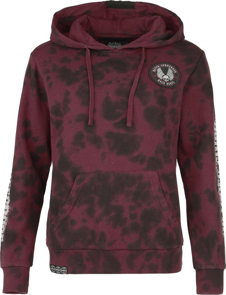 Rock Rebel by EMP Damen roter Kapuzenpullover mit Batik S