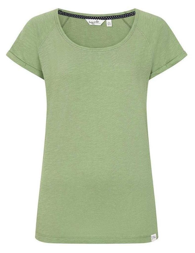 Lazy Jacks - T-Shirt für Damen, Krempelärmel LJ483 (40 DE) (Grasgrün)