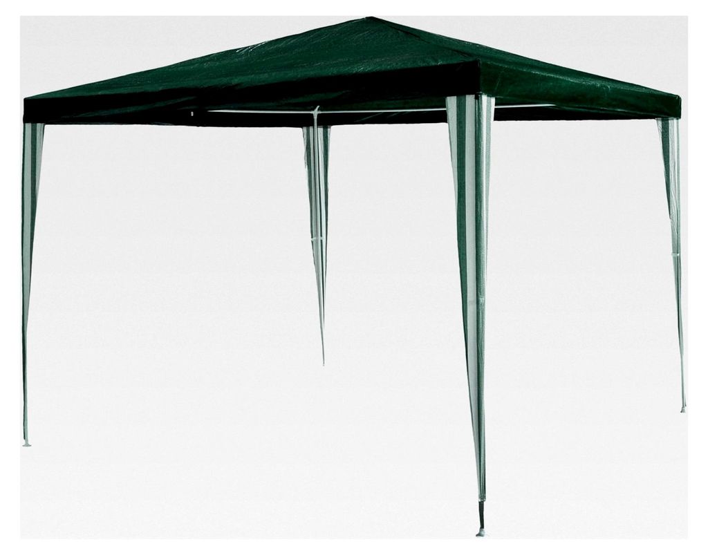 Gartenpavillon 3 x 3 m, wasserdicht, inklusive Heringe, Abspannseile, Eckverbinder, Material PE-Plane 110 g/m², lackiertes Metallgestänge, Stecks...
