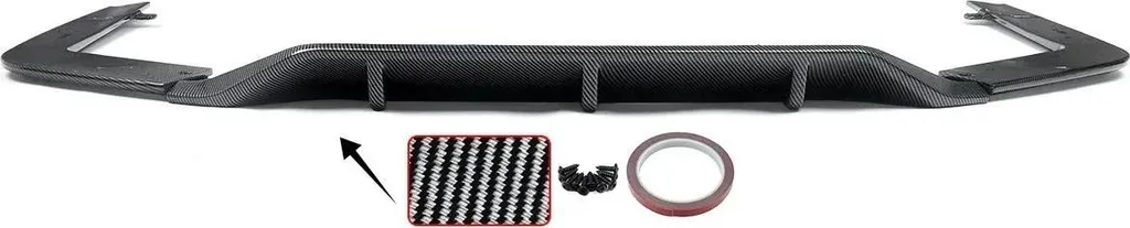 Diffuseur de pare-chocs arrière en ABS look carbone pour voiture sport