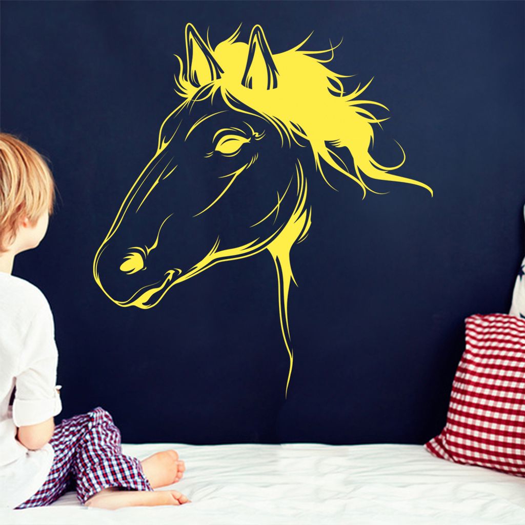 KIWISTAR Pferd Hengst Linien Wandtattoo in 6 Größen - Wandaufkleber Wall Sticker - Dekoration, Küche, Wohnzimmer, Schlafzimmer, Badezimmer