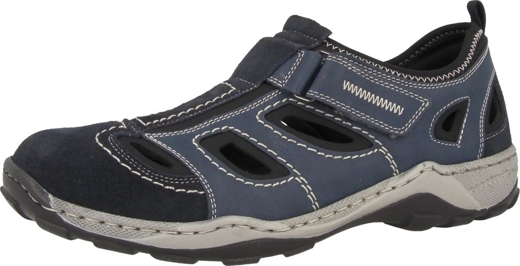 Rieker Herren Klett Halbschuh durchbrochen dunkelblau 44 Produktbild 4