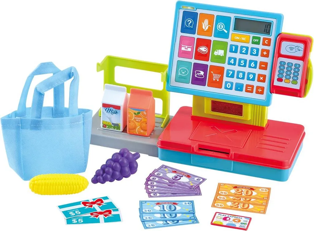 Playgo Checkout avec effets 32cm : Caisse enregistreuse électronique