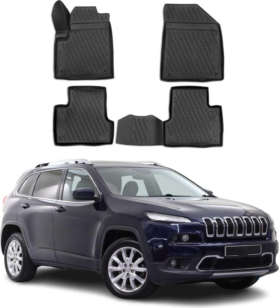 2014-2024 Jeep Cherokee Tappetini TPE Nero 4 pz Immagine del prodotto 