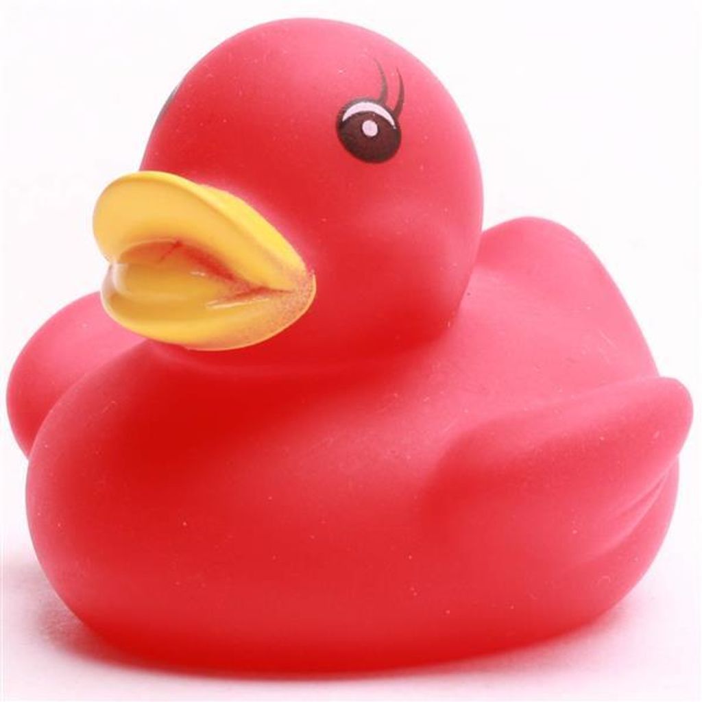 Mini Badeente rot mit gelbem Schnabel 4,5 cm