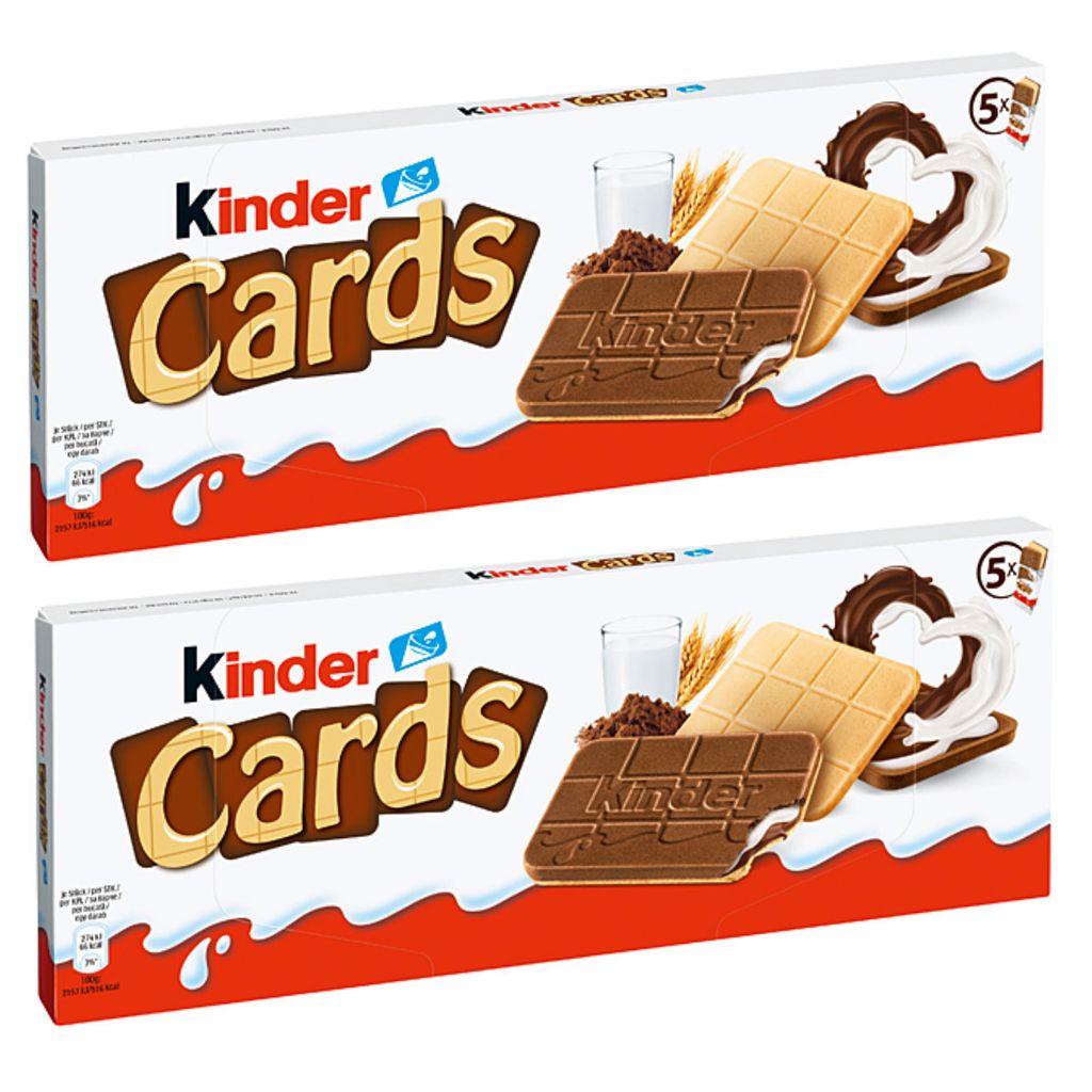 Kinder Cards chrumkavé oplátky s kakaom 128g 2-pack Obrázok produktu 