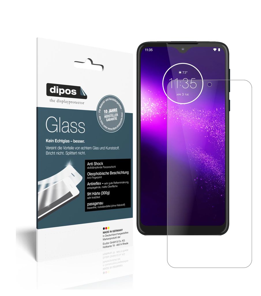 2x Schutzfolie für Motorola One Macro matt - Anti-Shock 9H Folie dipos Glass Kunststoffglas
