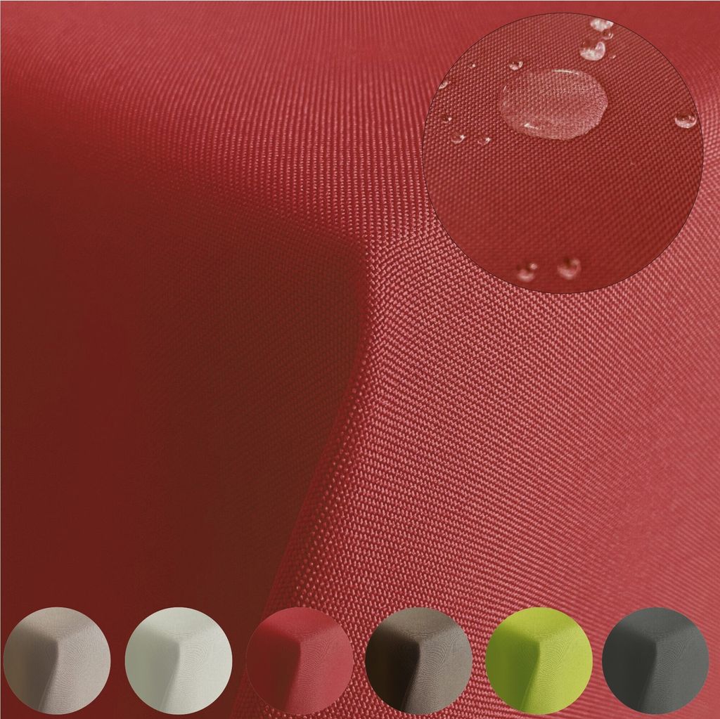 Tischdecke Gartentischdecke mit Lotuseffekt Outdoor Tischtuch mit Fleckenschutz wasserabweisend Rot 140cm Rund