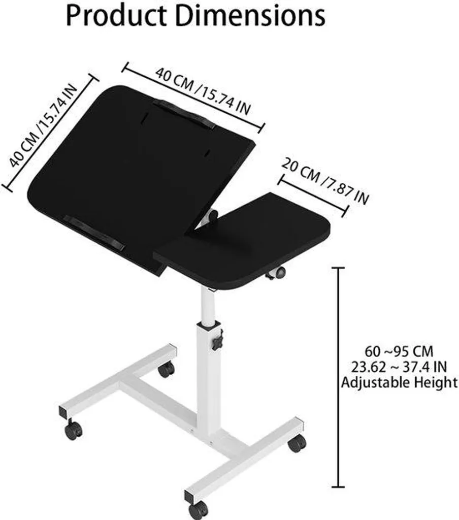 Bureau assis debout mobile pour ordinateur et télétravail flexible - 4