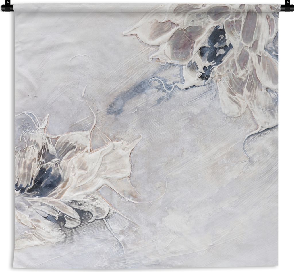 MuchoWow Wandteppich Wandbehang Farbe - Abstrakt - Beige - Grau 60x60 cm Tapisserie Dekoration Wandtuch - Dekorationen - Wand Decke